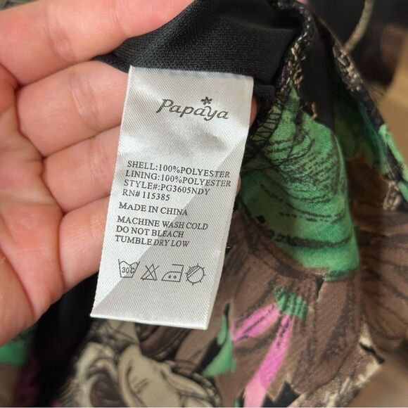 BNWT Y2K Papaya Black Multicolor Floral Cami Tunic Blouse Sz S Fairycore Boho - Picture 7 of 7